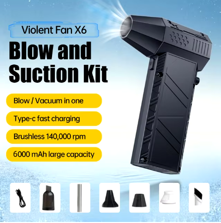 X6 Violent Fan 140000RPM Powerful Air Blower Vacuum Dust Cleaner Type-C Charging